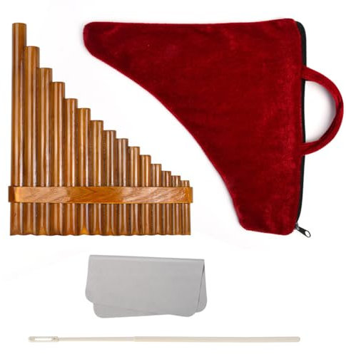 AMSLSIU Panflöte Musical Gear F Taste Holzbläser Vintage Retro Exquisit Keine Grate Kompakte Größe für Anfänger Bambus Pans