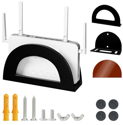 jinminamz Caja Router Pared Caja WiFi Escondida Ajustable para Montaje En Pared, Estante para Router para Decoración del Hogar, Caja De Almacenamiento para Router WiFi (Acero Al Carbono)