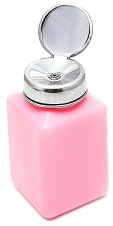 Mikikit Flacon Pompe Antistatique en Acier Inoxydable 200 Ml pour Démaquillant et Vernis à Ongles Rechargeable Éviter Reflux Accessoires Nail Art