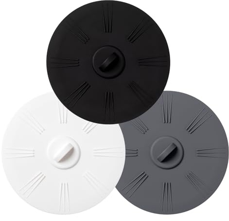 Gsrhzd Tapon Bañera, 3 Piezas 15.2cm Tapón Lavabo Silicona, Universal Tapones de Drenaje, para Ducha, bañera, Lavabo, Fregadero, Negro Blanco Gris