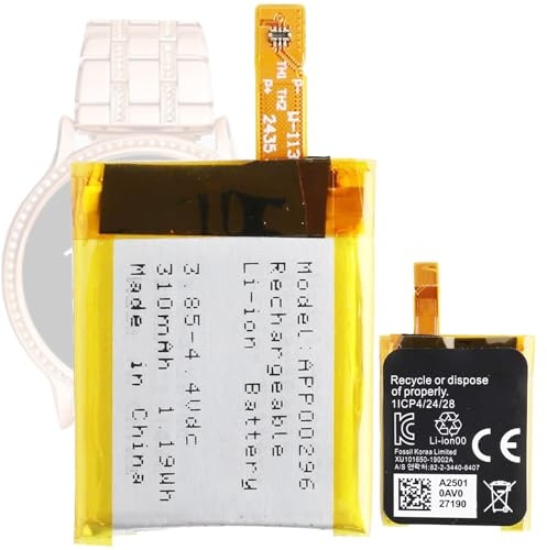 Aousavo APP00296 Batterie de rechange compatible avec les batteries Apack Fossil Gen 5 Fossil Julianna HR FTW6035