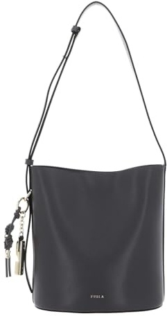 Furla Leder Umhängetasche Schultertasche Roxie Bucket Bag Urban Gray dunkelgrau