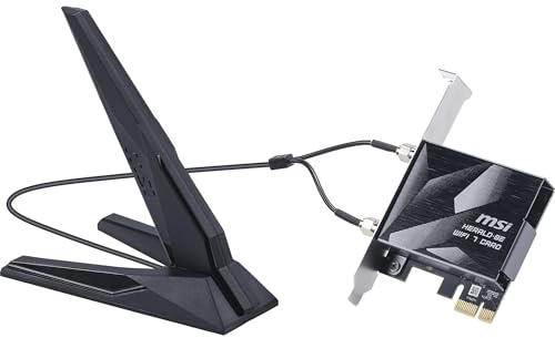 MSI Herald BE9400 PCIe-kort wifi 7 tre-band för stationär dator, Bluetooth 5.4, 6 GHz, MLO, 320 MHz, 5,8 GB/s