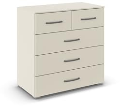 Rauch Möbel ADITIO, Kommode, Farbe Beige, Breite 80 cm | Sideboard im zeitlosen Stil, 5 Schubladen, Soft-Close-Funktion, für Schlafzimmer, Gästezimmer, Wohnzimmer, Garderobe, Flur
