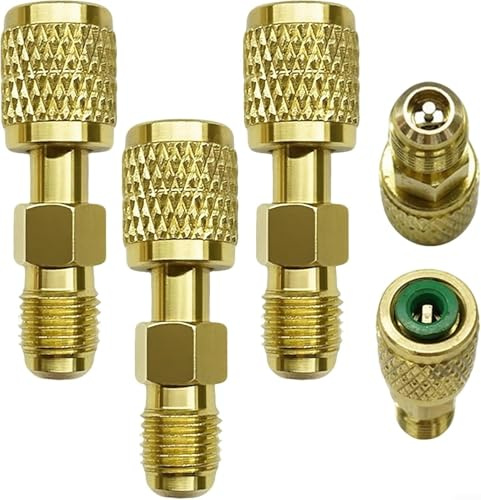 Adattatore filettato sinistro R32 1/4 SAE femmina a maschio, per cilindro R454B, raccordo centrale valvola sigillata in acciaio, per sistemi di raffreddamento, raccordo cilindro R32 R454B