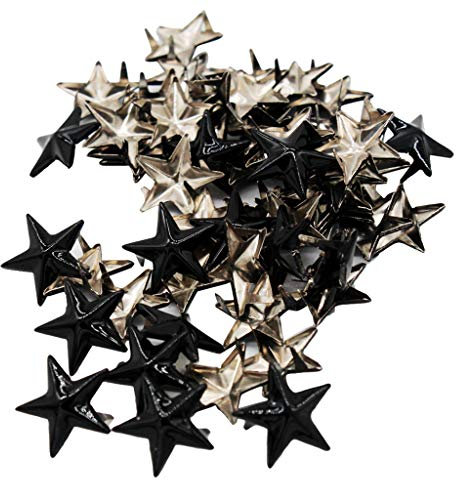 50 Sternnieten Ziernieten Nieten Krallenieten Metallnieten Schmucknieten, Schwarz