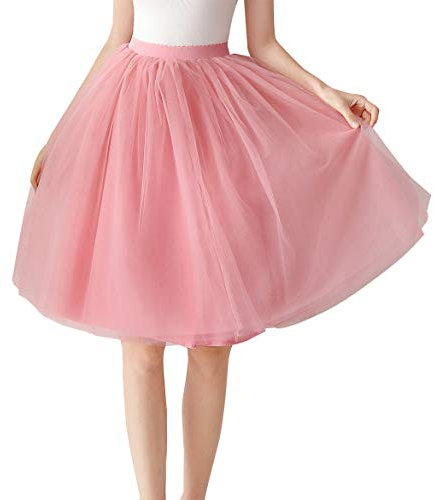 Aivtalk Jupe courte rétro pour femme - Taille haute - Tutu - Jupe en tulle - Rétro - Ballet - Jupe en tulle - Plusieurs couleurs, Rose, taille unique