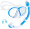 Supertrip Schnorchelset Kinder, Gehärtetes Glas Taucherbrille mit Dry Schnorchel, Tauchmaske Schnorchelmaske Tauchen Set Schnorchelbrillen für Junge Mädchen 6-14 Jahre (Blau)