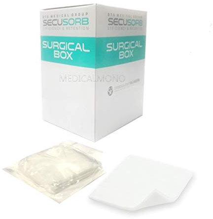 MEDICALMONO Compresse LUXOR NET TNT SECUSORB in Surgical Box - 4 strati - STERILI (10X10 (50 buste da 5 garze) - Tot. 250 pz, 250)