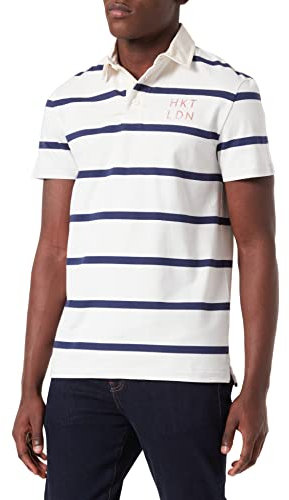 HACKETT LONDON Herren Hkt STR Ss Rugby Poloshirt, Blau (5EECHALK Blue 5EE), M