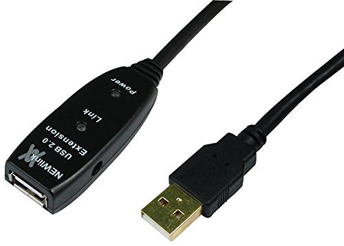 Cable de extensión USB 2.0 de 30 m (USB 2.0, macho a hembra), color negro