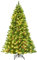 COSTWAY 135/200cm Künstlicher Weihnachtsbaum mit warmweißer LEDs, Tannenbaum mit Metallständer & Tannenzapfen & rote Beeren, Christbaum PVC Nadeln, Kunstbaum Weihnachten Klappsystem, grün (200cm)
