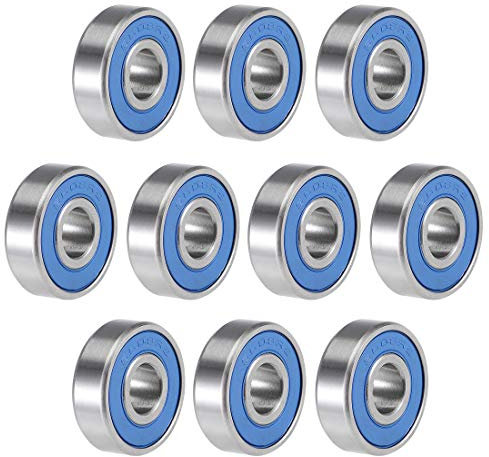 sourcing map 10Stk. S608-2RS Kugellager Rillenkugellager Doppelt Versiegelt 440C Edelstahl Bearing Skateboard Bearings 8mm x 22mm x 7mm Rollenlager Skateboard Kugellager Kugellager Set