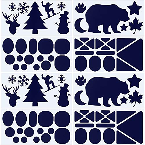 8 Blatt Reparaturflicken für Daunenjacken aus Stoff, selbstklebend, Reparaturset, waschbar, für Taschen, Kleidung, 4 x 8 Zoll (blau)