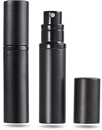 AsaNana Perfume Atomiser, Refillable & Travel Size Perfume Bottle, Leaking Proof,Bottom Pump without Funnel, Luxurious Small women and men, 5ml (CLa-2P(Black&Black))