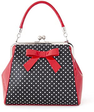 Banned Polka Starr Handbag Black & Red