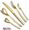 HOMQUEN 30 Stück Gold Besteck Set, GoldBesteckset aus Edelstahl, GoldTitanbeschichtung, Utensiliensets Service-Set für 6(Gold Glänzend)