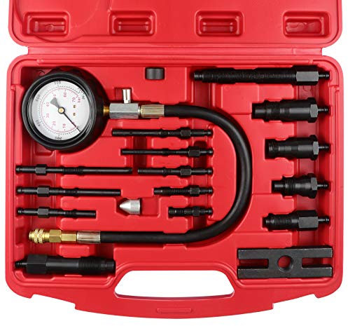 WiMas Engine Compression Tester TDI CDI Diagnostic Test Manometer Kit, Meter 0-1000PSI Motor Cylinder Pressure Tester Kit, for Car Diesel Engines Tractor