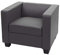 Mendler Sessel Loungesessel Lille - Kunstleder, dunkelgrau