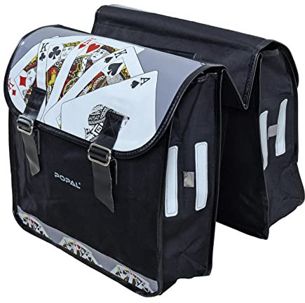 ESTEXO Fahrradtasche Doppel Gepäckträgertasche Tasche Seitentasche Gepäcktasche für Fahrrad Packtasche Schwarz Spielkarten