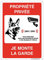 AUA SIGNALETIQUE - Panneau Prépercé (4 Trous) avec Angles arrondis - PVC Rigide 1.5 mm - (150x210 mm, Propriété Privée - Je Monte la Garde)