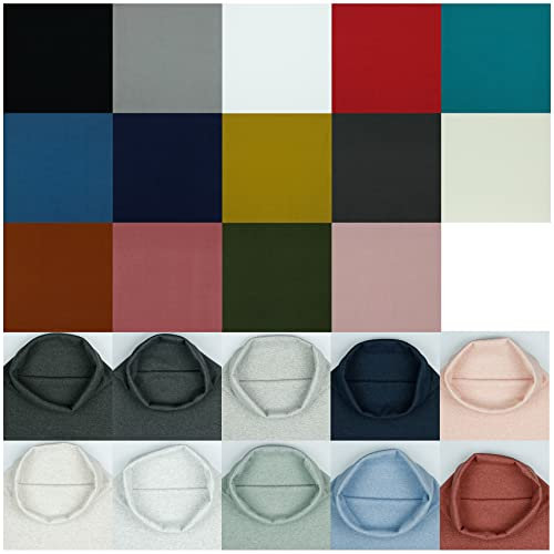 RIB Bündchenstoff gerippt als Meterware Schlauchware 95% Baumwolle 5% Elasthan, 24 Farben zur Auswahl Jersey (M094 I Henna Meliert, Länge: 0,5m)