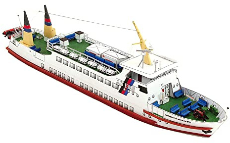 Lllunimon 1/250 Wappen Von Borkum Passagierschiff Modellbausatz, DIY Handwerk Papierboot Modell Spielzeug Puzzles Militär-Fan-Sammlung