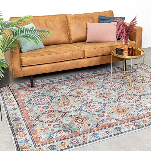 FRAAI | Home & Living Teppich Vintage - Imagine Oriental Grün - Baumwolle, Polyester - Flachgewebe - Vintage, Orientalisch - Esszimmer - Carpet
