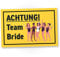 DankeDir! Achtung Team Bride - Schild 30 x 20 cm - Junggesellinnenabschied Fotobox Partydeko Accessoires Hochzeitsdeko Requisiten JGA Bauchladen - Deko Idee Hochzeit Brautpaar Geschenk