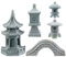 SUPERFIDINGS 5Estilos Pagoda Linterna Jardín Estatua Pagoda Japonesa Lámpara Linterna Piedra Pasarela Figuras para Paisaje Balcón Jardín Patio Porche Patio Arte Ornamento