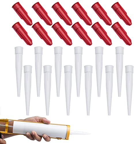 Ugelli in Silicone, Beccucci per Cartuccia in Silicone, Silicone Beccucci, Silicone Ugelli, Ugelli per Calafataggio, Cartuccia Ugelli in Silicone per Sigillante Adesivo e Pistola per Silicone,12 Pezzi