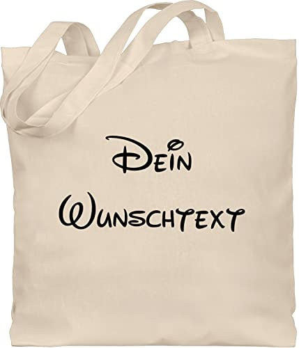 Baumwolltasche - Aufdruck selbst gestalten - Wunschtext I Geschenk mit eigenem Text personalisiert - Unisize - Naturweiß - stoffbeutel kindergarten personalisierte name beutel kindergartenbeutel
