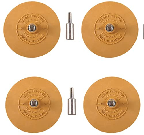 CleanTEC Radierscheibe Folienradierer Ø 90mm inkl. Adapter für Bohrmaschinen, Akku-Schrauber, Geradschleifer (4)