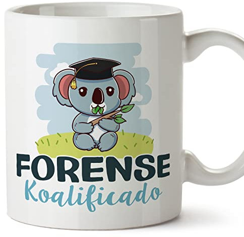 MUGFFINS Tazas para FORENSE hombre - En Español - Koalificado/koalificada - 11 oz / 330 ml - Regalo original y divertido