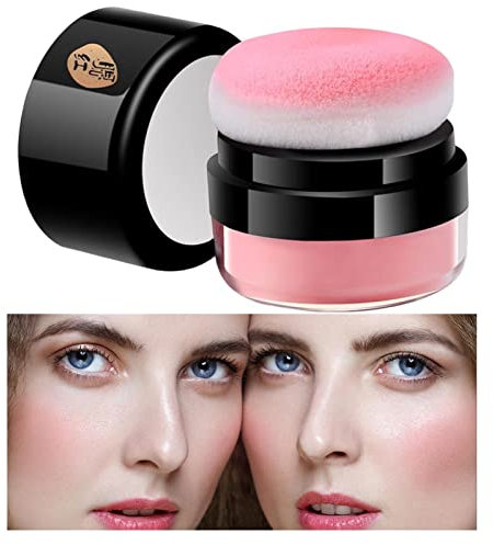 Easy-dab Air Cushion Cheek Blush, Loose Powder Blush Air Cushion Blush-5g Natural Looking Blush Easy Carry, Long Lasting Waterproof Matte Natural Look, Cushion Makeup