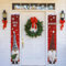 COLOFALLA 2PCS Bannières de Porte Noël Banderole Joyeux Noël et Bienvenue Décoration Banderole en Français Extérieur Porche Motif GNOME Décoration Banderole Rouge à Suspendre Maison