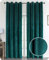 Samt Vorhang Ösen Verdunkelung Gardine Velvet Blickdicht, 300x245 cm (Breite 300 cm, Höhe 245 cm, Petrol)