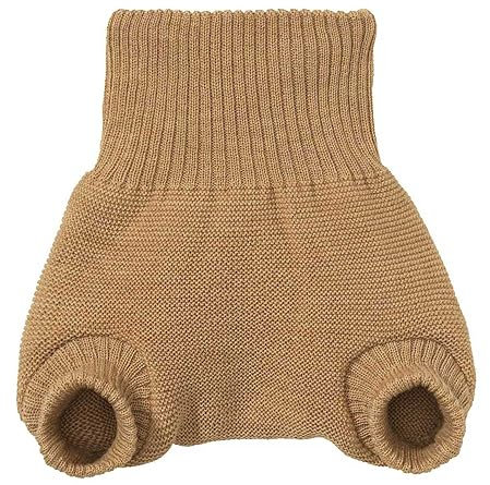 Disana WOLLWINDELHOSE, 100% Bio-Merinowolle GOTS, IVN Best | Newborn Neugeborene Baby Kleinkind, Kind Unisex | Baby Erstausstattung | Made in Germany | Karamell Gr. 98-104