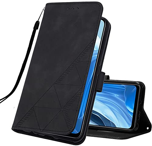 IMEIKONST Wallet Case for Redmi 13C, Premium PU Leather Magnetic Closure Credit Card Holder Flip Folio Stand Function Shockproof Cell Phone Cover for Redmi 13C. Black YBS