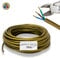 HALOTEC 25 metri Cavo elettrico 3 fili 3x0.75 | Cavo per prolunghe H03VV-F | Cavo per installazioni | Cavo elettrico | PVC | Oro | Cavo guaina tonda | Cavo tre fili