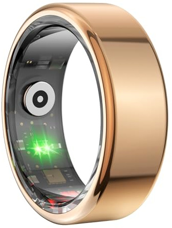 ASHATA Smart-Ring-Fitness-Tracker, IP68 Wasserdicht, Tragbar Smart-Ring, Schlaf-Tracking, Körpertemperatur-, Schrittzähler, Tracking-Ring, E-Book, Umblättern, Musiksteuerung (9#)