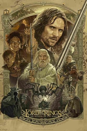 Poster Herr der Ringe: Die Rückkehr des Königs, DinA4 und DinA3, digitaler Offsetdruck auf 200 g Papier, hergestellt in Spanien, ungerahmt, Versand in Kartonröhre (Fantasia, A3)