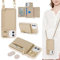 ELTEKER Handyhülle für iPhone 12/12 Pro Hülle mit Band Kartenfach Ringhalterung Geldbörse,Leder Klapphülle Umhängetasche Handytasche für iPhone 12/12 Pro - beige