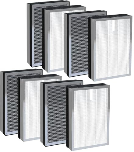 8 Pack MA Series 25 Replacement Filters Compatible with 25 B1/S1/W1 Air Purifier, 3-in-1 Filter with True Hepa, Pre-Filter and Activated Carbon Filter
