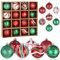 Weihnachtskugel Set von 16 Stück, 6 cm rote und grüne Weihnachtskugel Ornamente, Weihnachtsbaum bruchsicher hängende Weihnachtsfeier Dekorationen