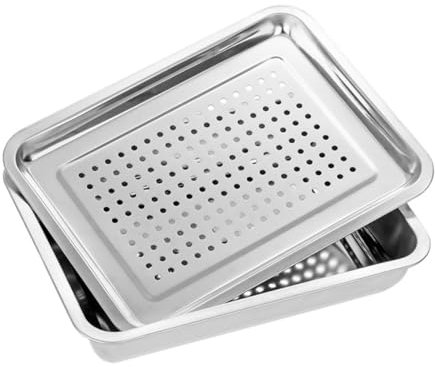 TOPBATHY Lebensmittel-abtropfschale Essenstabletts Tabletts Zum Servieren Von Speisen Über Dem Spülbeckensieb Serviertablett Küchensieb Abtropfgestell Für Obstsiebe Über Dem Waschbecken