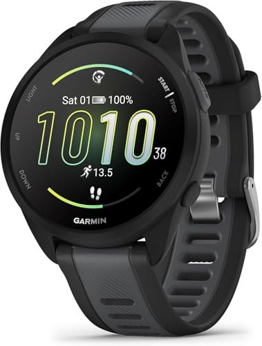 Garmin Forerunner 165 Reloj Inteligente para Correr con GPS, Pantalla Táctil AMOLED, Métricas Optimizadas, Planes de Entrenamiento, Pay, Autonomía de 11 Días, Negro (Reacondicionado)