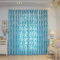 Wycian Rideaux Courts Voilage Rideaux Courts Bleu Canard 2 Panneaux Polyester avec Motif de Fleurs 86L x 115H cm