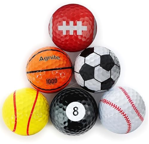 Lustige Golfbälle 6er Set,Farbige Golfball für Golfer, lustiges Kindergolf – Kreative Golf Geschenke für Männer, Golf Zubehör für Jungen und Väter