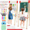 Kinder Staffelei Holz Kindertafel mit Papierrollenhalter Doppelseitige Kinder Spiel-Tafel aus Holz Kreidetafel und Whiteboard für Jungen Mädchen